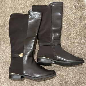 NWT Lane Bryant Brown Faux Leather Tall Boots Size 10W